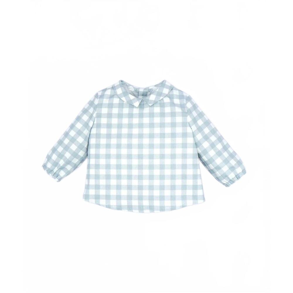 NEW FINA EJERIQUE boy's gingham checkered shirt in blue